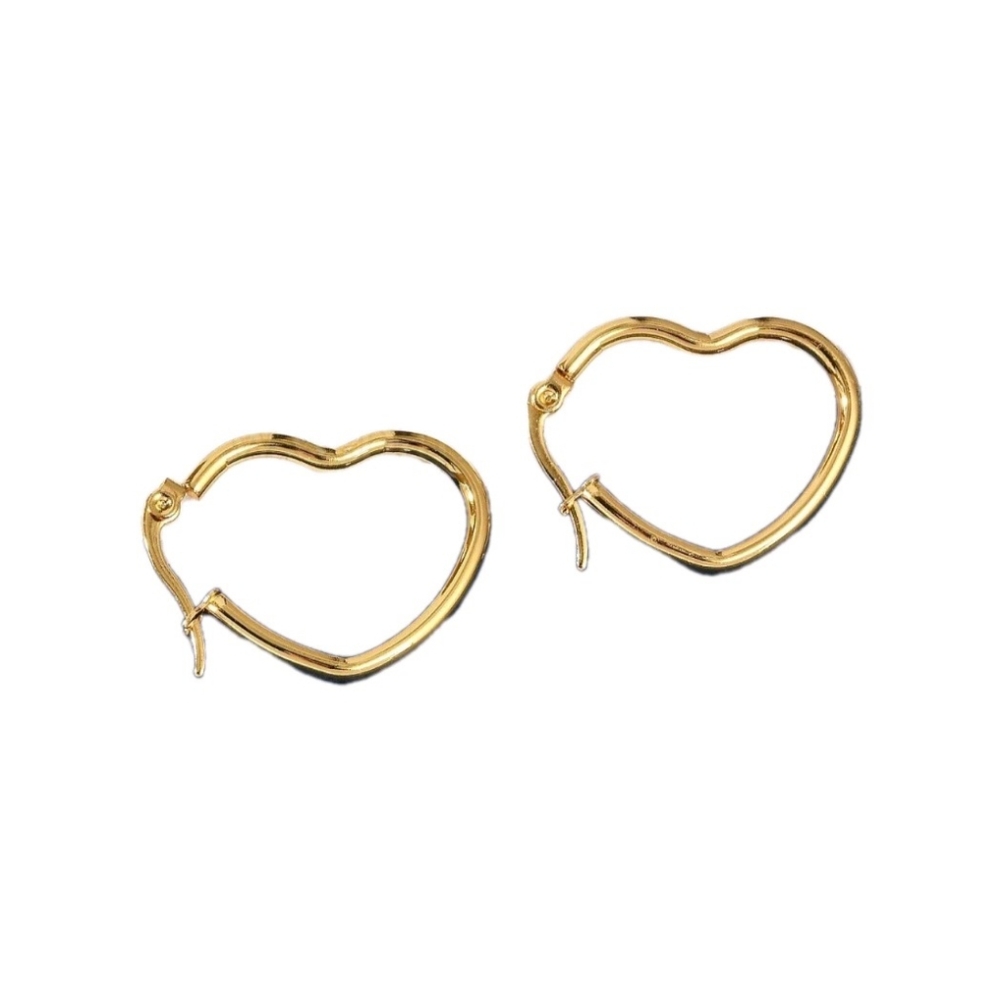 Gold Heart Hoop Earrings for Women | Lightweight Small Gold Hoop Earrings